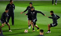 Les joueurs de River Plate préparent la finale contre Boca Juniors sur les installations du Real Madrid à Valdebebas, le 6 décembre 2018