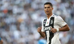 La star de la Juventus Cristiano Ronaldo en match de Serie A contre Naples, le 29 septembre 2018 à Turin