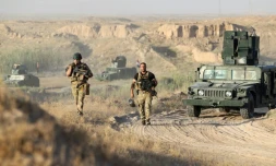 Forces irakiennes le 23 mai 2016 à  à l'assaut de la ville de Fallouja 