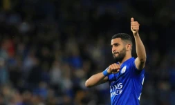 Le milieu de terrain algérien de Leicester lors de la réception d'Arsenal le 9 mai 2018