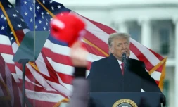 Le président Donald Trump s'adresse à la foule devant la Maison-Blanche le 6 janvier 2021, avant l'assaut lancé par ses partisans contre le Capitole