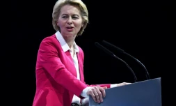 La présidente élue de la Commission européenne Ursula von der Leyen s'adresse aux représentants du Parti populaire européen (PPE) à Zagreb le 20 novembre 2019