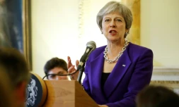 La Première ministre britannique, Theresa May lors d'une allocution au 10 Downing Street, le 4 juillet 2018