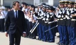 Le président Emmanuel Macron sur la base aérienne d'Istres (Bouches-du-Rhône), le 20 juillet 2017