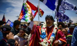 l'ex-président bolivien Evo Morales dans la ville d'Orinoca, le 10 novembre 2020