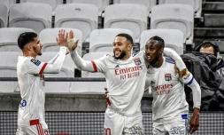 Les Lyonnais se sont montrés supérieurs à Nantes, battu 3-0 à Décines, avec notamment un but de Tino Kadewere (à droite), le 23 décembre 2020