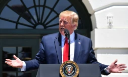 Le président américain Donald Trump s'exprime depuis les jardins de la Maison Blanche