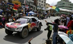 La Peugeot de Sébastien Loeb et Daniel Elena, le 7 janvier 2017 à La Paz