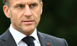 Le président français Emmmanuel Macron au château de Senningen au Luxembourg le 3 octobre 2025