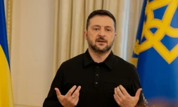 Le président ukrainien Volodymyr Zelensky tient une conférence de presse à Kiev le 27 septembre 2025.