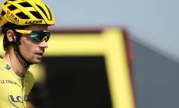 Primoz Roglic avec le maillot jaune, le 18 septembre 2020. 