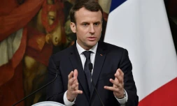 Emmanuel Macron prononce un discours à Rome, le 11 janvier 2018