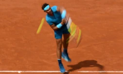 L'Espagnol Rafael Nadal face à l'Argentin Diego Schwartzman, le 6 juin 2018 à Roland-Garros