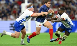 Antoine Dupont lors de la victoire des Bleus contre la Namibie (96-0) jeudi Ă Marseille, dans le cadre du Mondial-2023