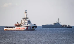 Le navire de l'ONG Proactiva Open Arms au large de Lampedusa en Italie le 17 août 2019