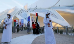 L'entrée du pavillon des Emirats arabes unis à l'exposition universelle 2020, à Dubaï, le 2 décembre 2021