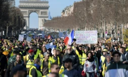 Nouvelle mobilisation de "gilets jaunes", le 17 février 2019 sur les Champs-Elysées à Paris 