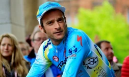 L'Italien Michele Scarponi (Astana) lors de la présentation des équipes pour le Giro, le 8 mai 2014 à Belfast