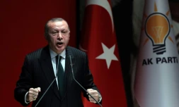 Le président turc Recep Erdogan prononce un discours le 6 décembre 2018 au siège de son parti