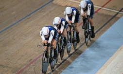 L'équipe de France féminine de poursuite médaille de bronze aux Mondiaux, le 6 août 2023 à Glasgow