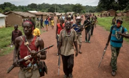 Des miliciens anti-balaka près de Gambo, en Centrafrique, le 16 août 2017.