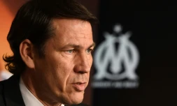 L'entraßneur de l'Olympique de Marseille, Rudi Garcia, en conférence de presse au Robert-Louis Dreyfus, le 8 mai 2018