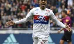 L'attaquant espagnol de Lyon Mariano Diaz buteur lors de la réceptin d'Amiens le 14 avril 2018
