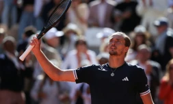 L'Allemand Alexander Zverev, qualifié pour la finale de Roland-Garros, en battant le Tchèque Jakub Mensik, le 5 juin 2026