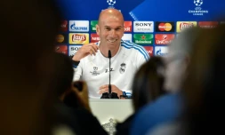 Zinédine Zidane, le 24 mai 2016 lors d'une conférence de presse à Madrid