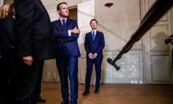 Emmanuel Macron et Stéphane Bern à la Villa Viardot à Bougival le 15 septembre 2018 pour les Journées européennes du patrimoine
