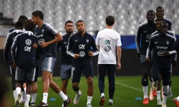 Les joueurs de l'équipe de France à l'entraînement, le 15 octobre 2018 au Stade de France