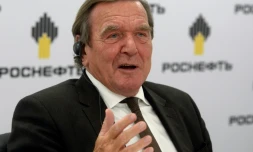 L'ex-chancelier allemand Gerhard Schröder à Saint-Pétersbourg, le 29 septembre 2017
