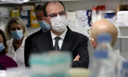 Le Premier ministre Jean Castex en visite à l'Institut Pasteur, le 10 janvier 2022 à Paris