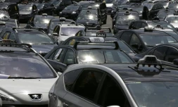 Des taxis en grève, le 25 juin 2015 à Paris