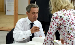 L'ancien président Nicolas Sarkozy signe son livre "Passions", le 29 août 2019 à Paris