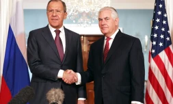 Le chef de la diplomatie russe Sergueï Lavrov et son homologue américain Rex Tillerson à Washington, le 10 mai 2017