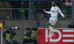 Georges-Kevin Nkoudou, auteur du 2e but de l'OM à Caen, le 17 janvier 2016