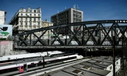 Trains à l'arrêt gare de l'Est, le 19 avril 2018 à Paris, lors de la grève des cheminots contre la réforme ferroviaire