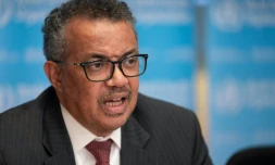 Le directeur général de l'Organisation mondiale de la santé (OMS), l'Ethiopien Tedros Adhanom Ghebreyesus, 16 mars 2020