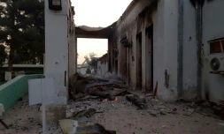 L'hôpital de MSF à Kunduz après son bombardement, le 3 octobre 2015 en Afghanistan