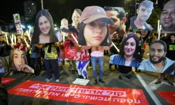 Manifestations pour demander la libération des otages israéliens retenus captifs dans la bande de Gaza, le 4 janvier 2025 à Tel-Aviv