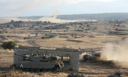 Des manoeuvres israéliennes lors d'un exercice sur le plateau du Golan près de la frontière avec la Syrie, le 23 juin 2016