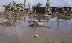 Un quartier de Beira, au Mozambique, sous les eaux après le passage du cyclone Idai, le 23 mars 2019