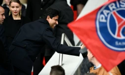 Le président du club parisien Nasser Al-Khelaïfi au Parc des Princes avant la rencontre PSG-Lille, le 13 février 2016