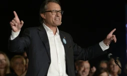 Le président sortant de la Catalogne Arthur Mas lors du dernier meeting de campagne électorale, le 25 septembre 2015 à Barcelone