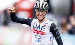 Le Slovène Tadej Pogacar remporte l'Amstel Gold Race, le 16 avril 2023 à Valkenburg  