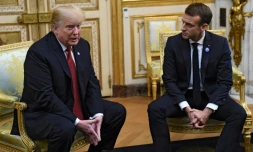 Le président américain Donald Trump reçu à l'Elysée par son homologue français Emmanuel Macron, le 10 novembre 2018