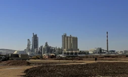 Vue de la cimenterie de Lafarge à Jalabiya, en Syrie, le 19 février 2018