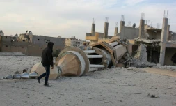 Images de destruction dans la ville de Raqa, en Syrie, le 25 novembre 2014