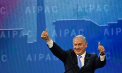Benjamin Netanyahu devant l'Aipac à Washington, le 6 mars 2018